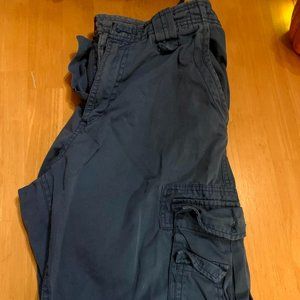 Matchstick Blue Gray Mens Cargo Shorts XL 34"